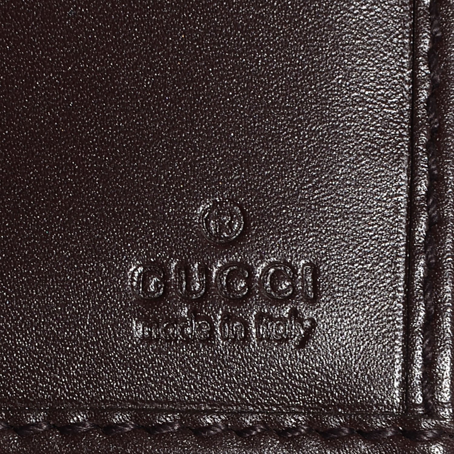 Gucci Guccissima Margaux Calfskin Metal Bar Continental Flap Wallet Chocolate 6 of 8