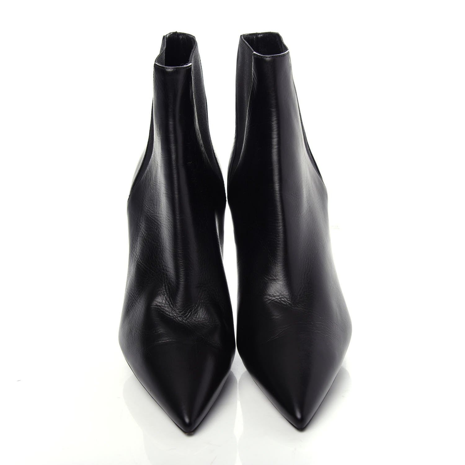 Saint Laurent Calfskin Kiki Chelsea Pointed Toe Ankle Boots 37.5 Black 5 of 9