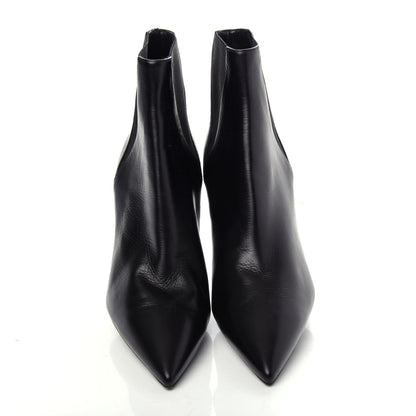 Saint Laurent Calfskin Kiki Chelsea Pointed Toe Ankle Boots 37.5 Black 5 of 9