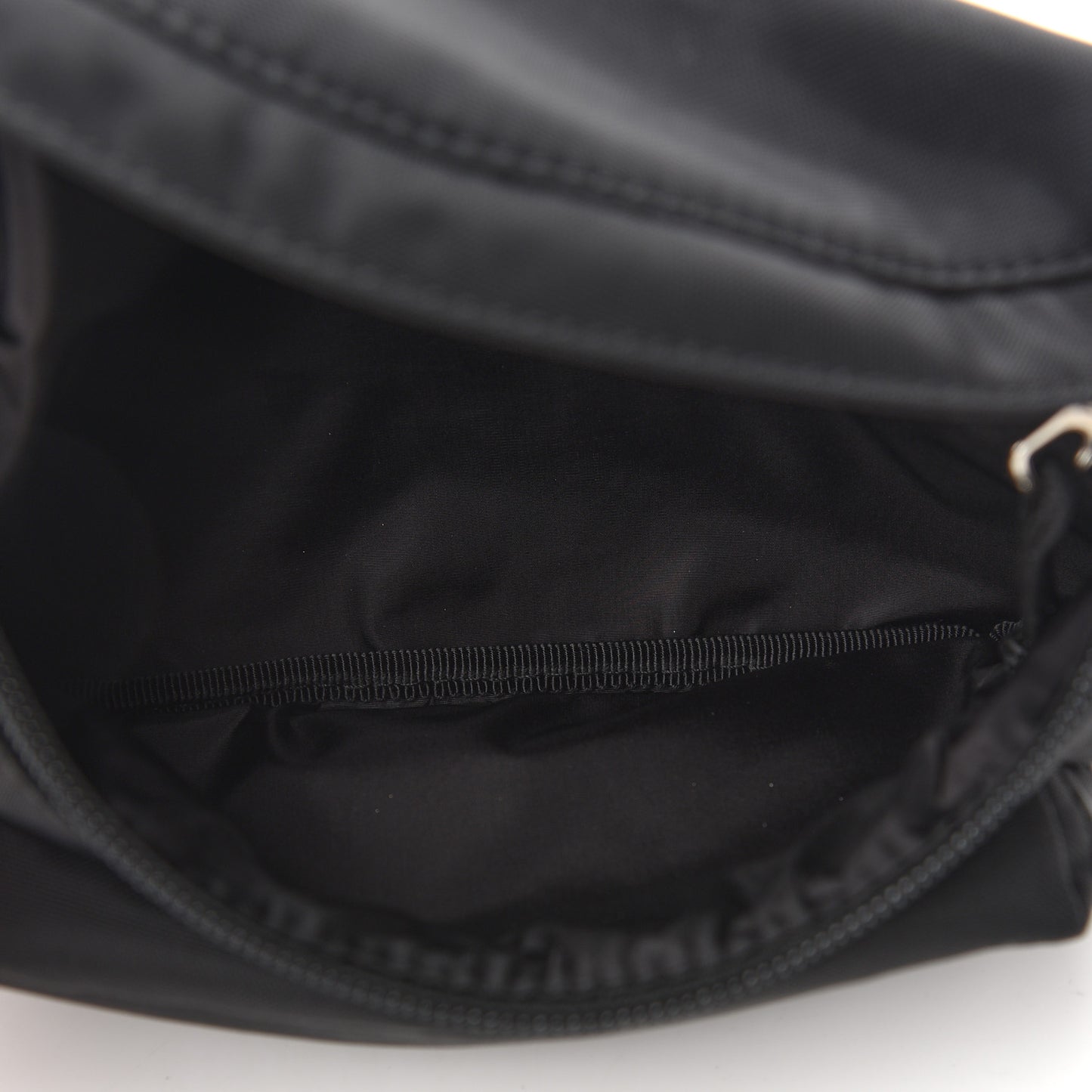 Sport Nylon Logo Embroidered Wheel Belt Bag Black White