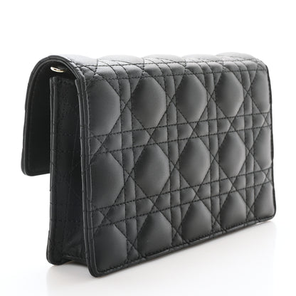 Christian Dior Lambskin Cannage Lady Dior Chain Pouch Black 3 of 10