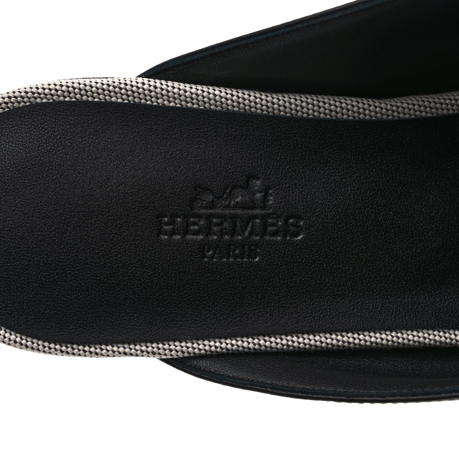 Hermes Canvas Calfskin Womens Groupie Mules 40 Prunoir Black 6 of 7