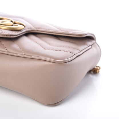 Gucci Calfskin Matelasse Super Mini GG Marmont Shoulder Bag Porcelain Rose 10 of 11