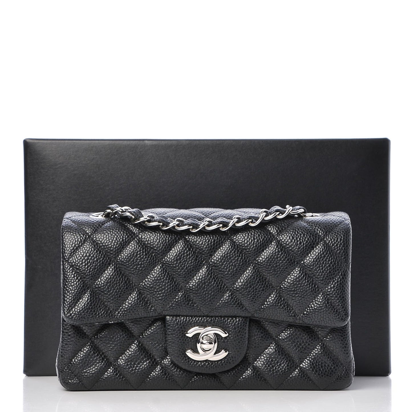 Caviar Quilted Mini Rectangular Flap Black
