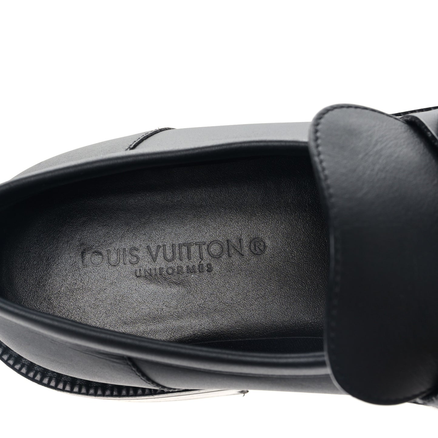 Calfskin Oversized Chain Academy Loafers 39 Black