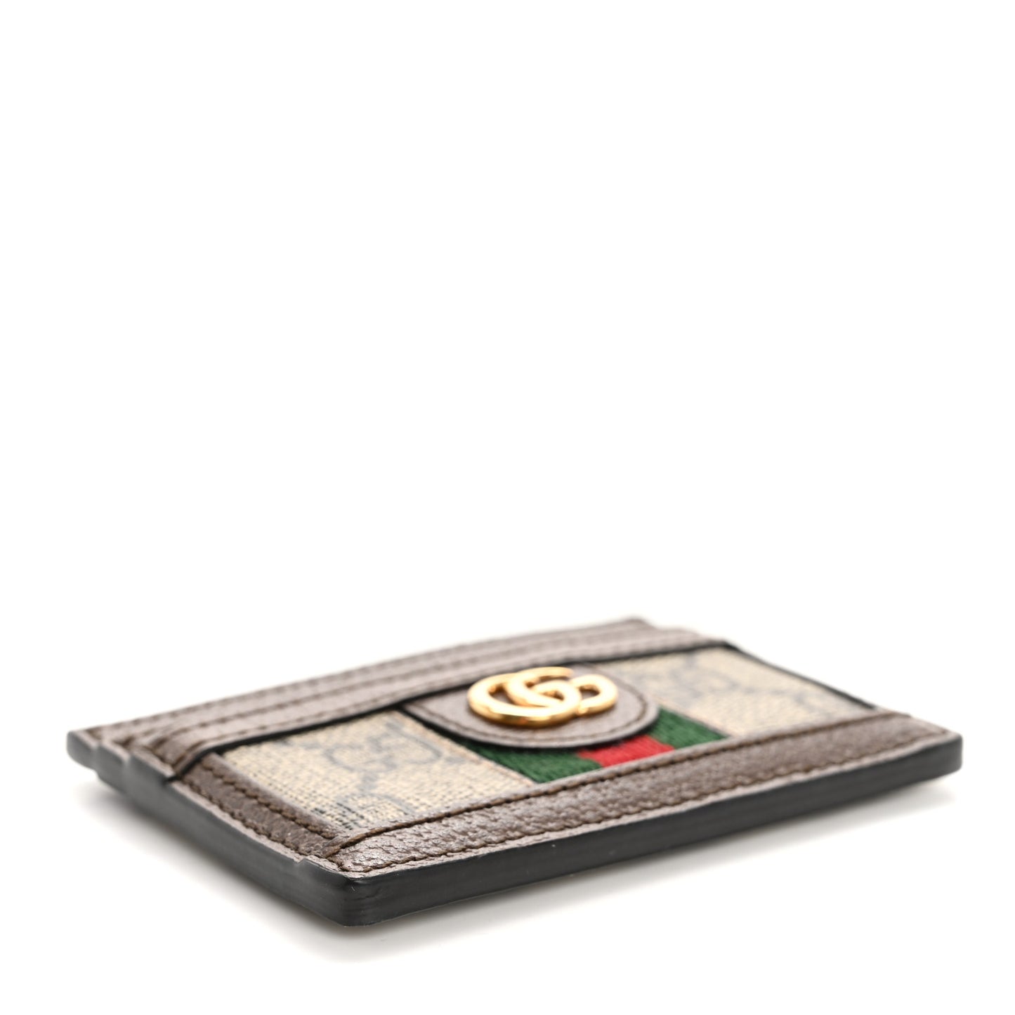 GG Supreme Monogram Ophidia Card Holder Brown