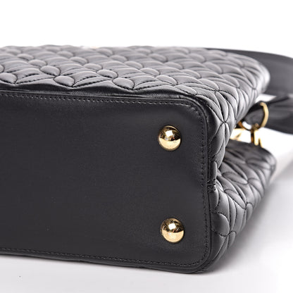 Louis Vuitton Lambskin Quilted Flower Capucines PM Black 9 of 10