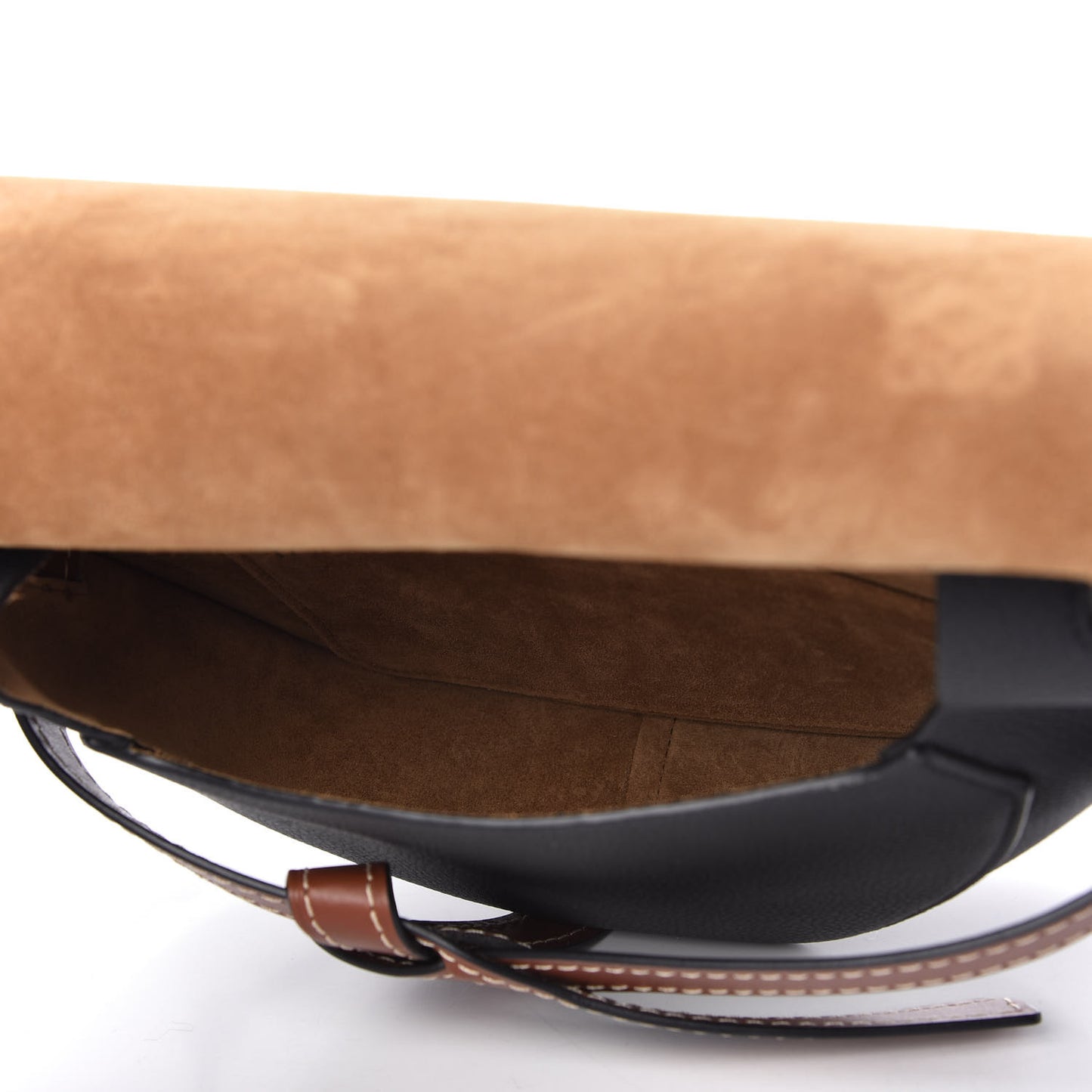 Grained Calfskin Small Gate Crossbody Bag Pecan Black