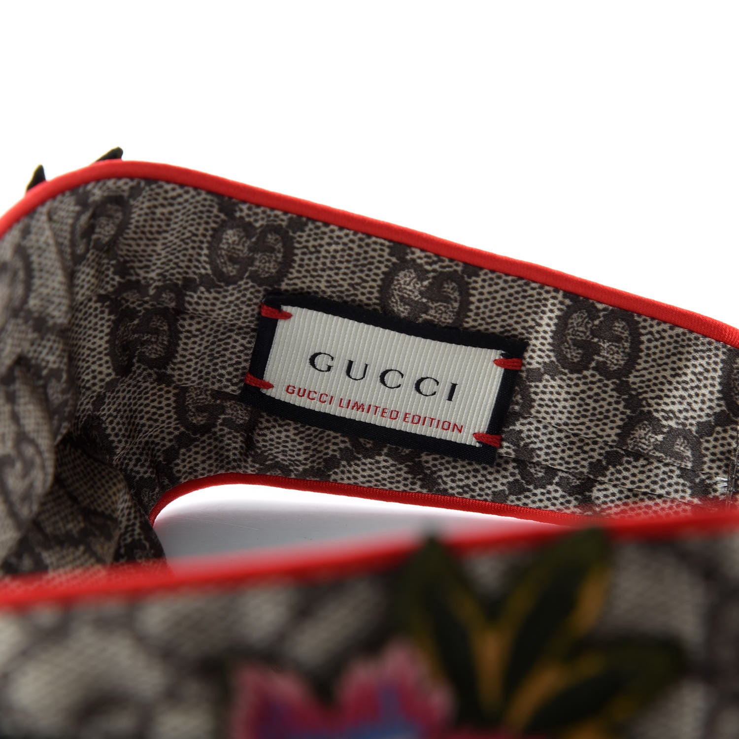 Gucci Silk Monogram Snake Heart Embroidered Headband 3 of 5
