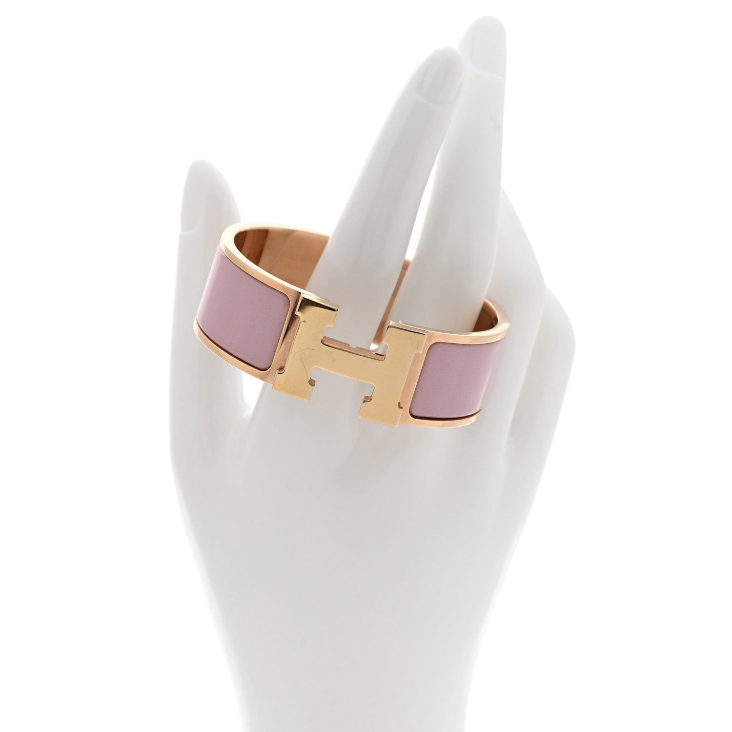 Hermes Enamel Wide Clic Clac H Bracelet PM Rose Nacarat 2 of 8