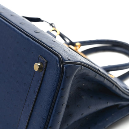 Hermes Ostrich Birkin 30 Bleu Iris 12 of 14