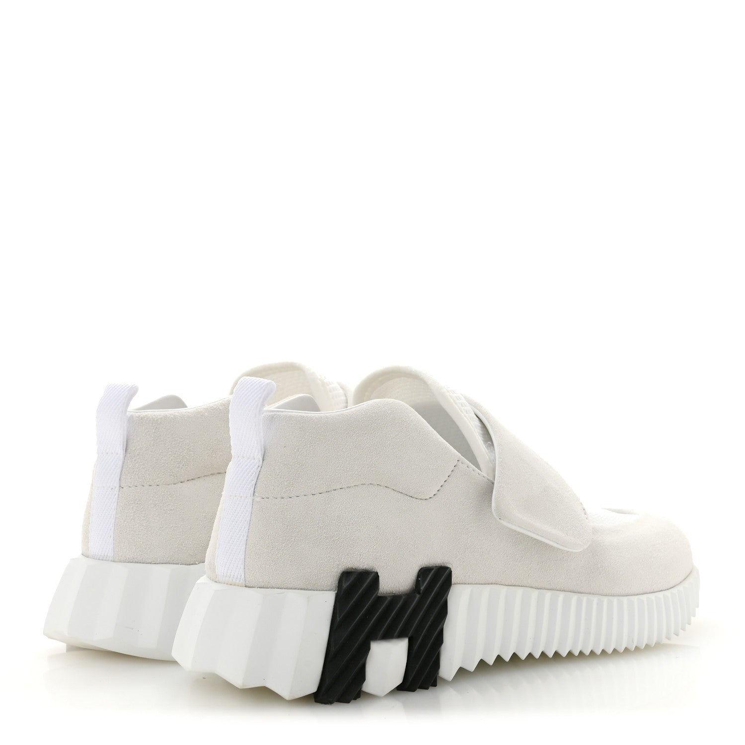 Hermes Suede Goatskin Mesh Fabric H Sneakers 38 White 5 of 10