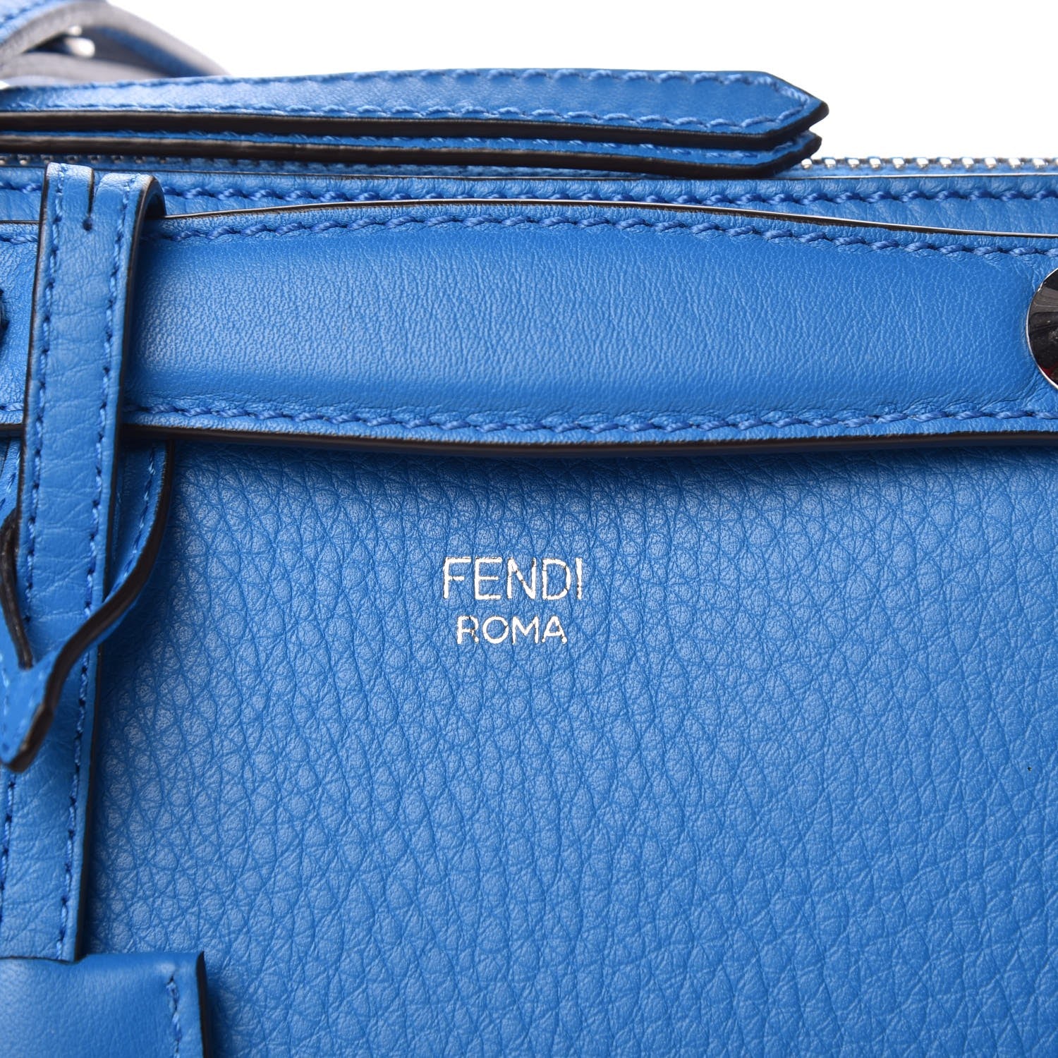 Fendi Vitello Dolce Mini By The Way Boston Bag Blue Royal 6 of 8
