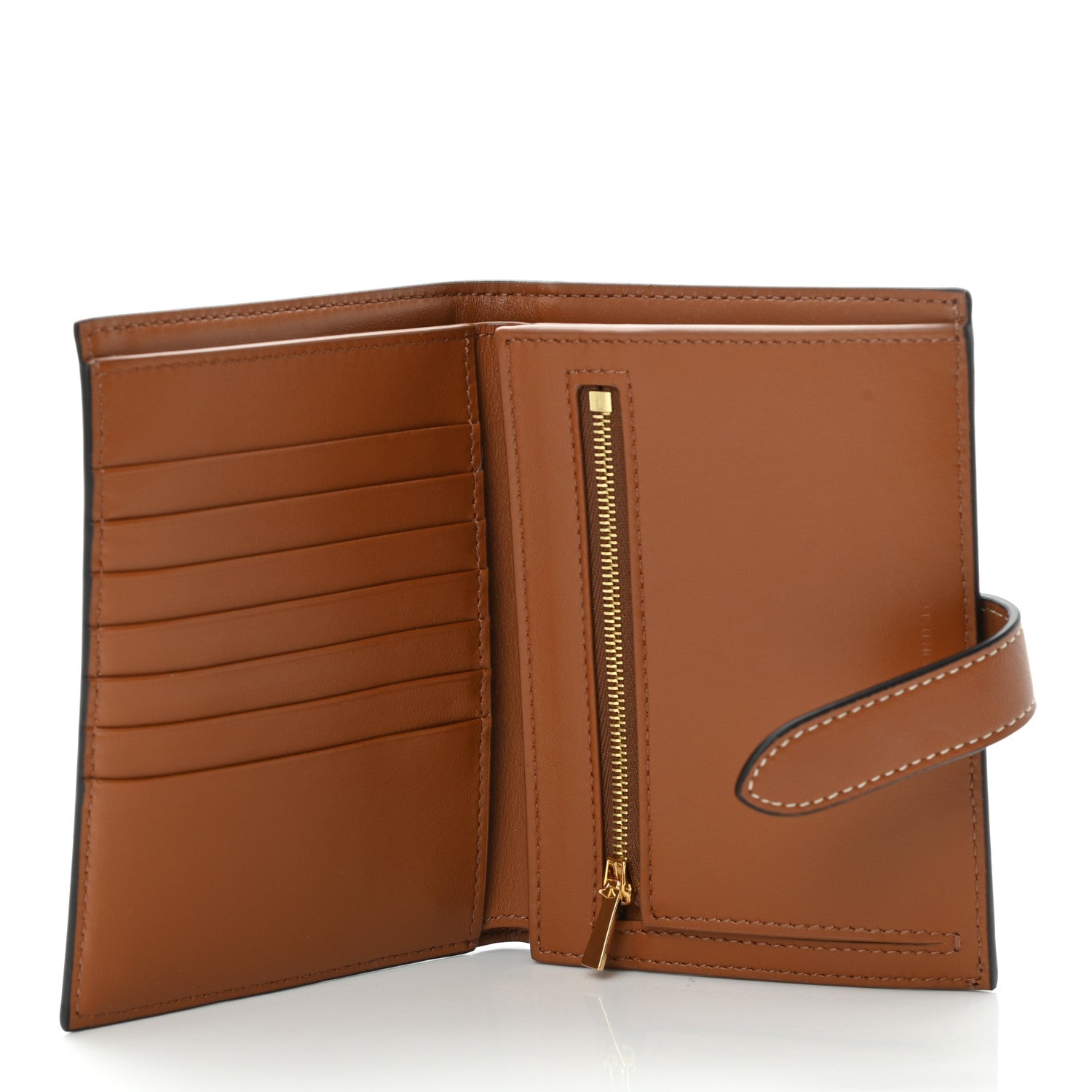 Celine Canvas Triomphe Medium Strap Wallet Tan 5 of 9