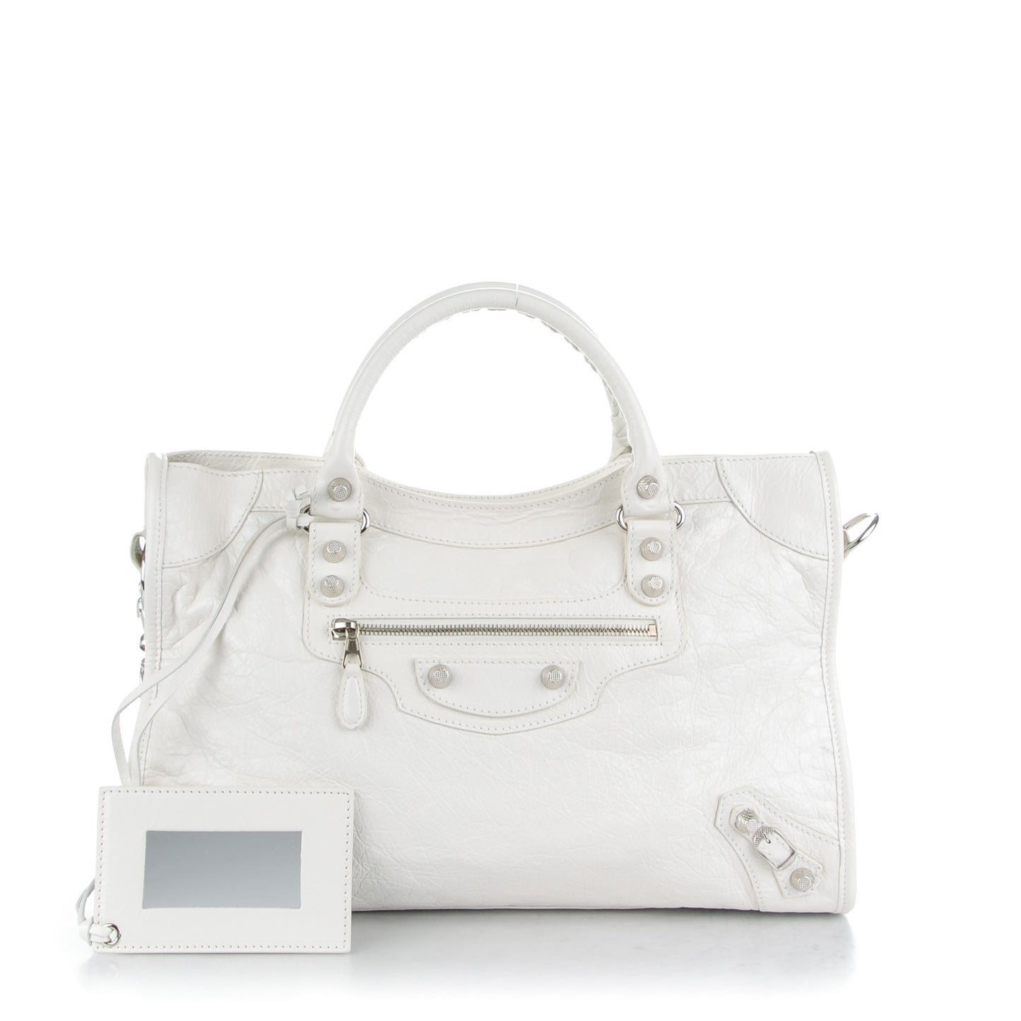 Agneau Giant 12 Silver Hardware City Creme Ivory