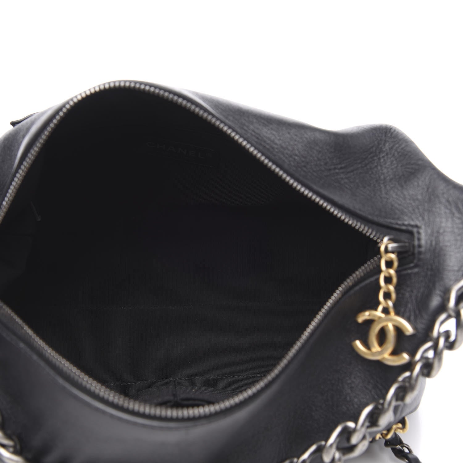 Chanel Calfskin Chain 20s Signature Hobo Black 5 of 12