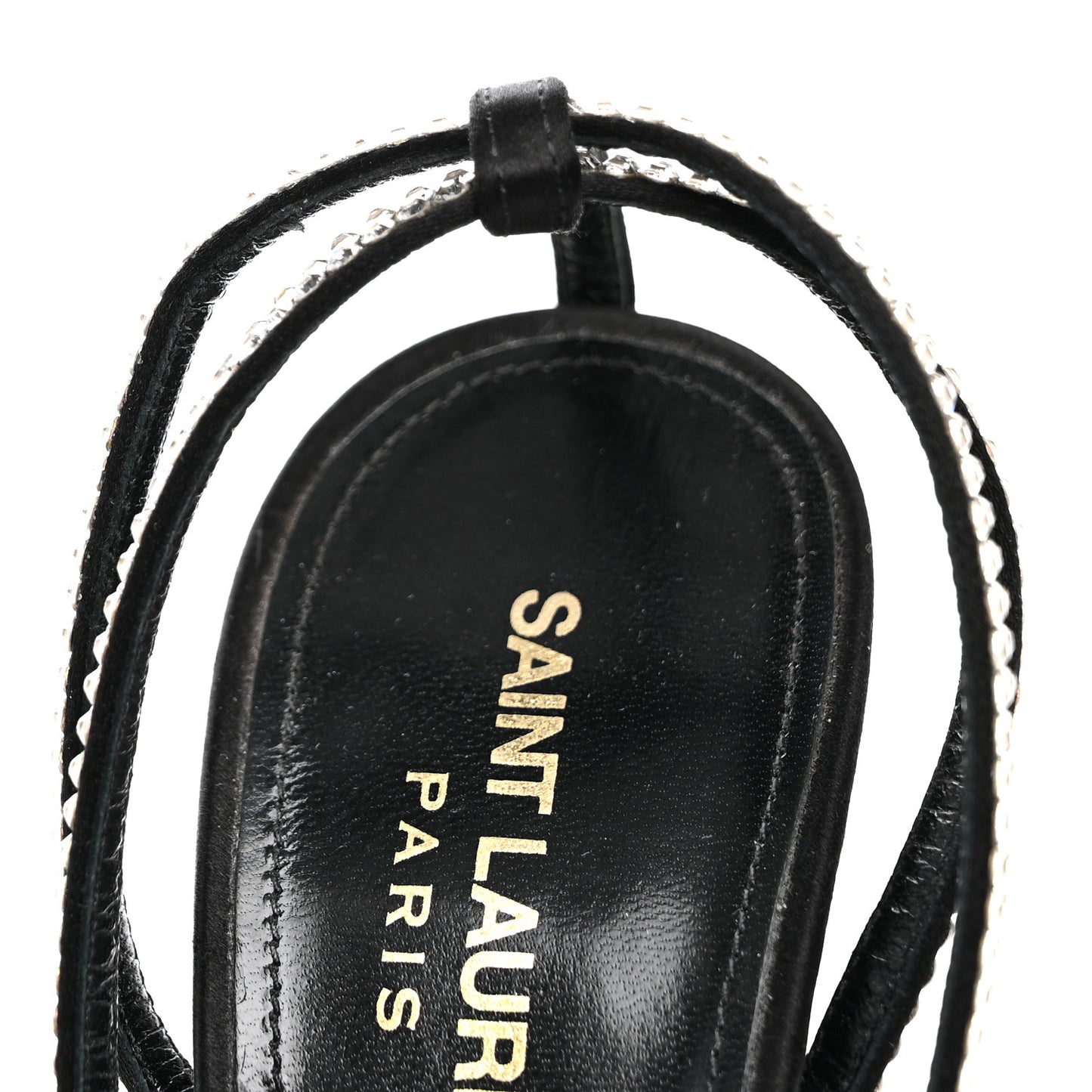Satin Crystal Ava 105 Sandals 36 Black