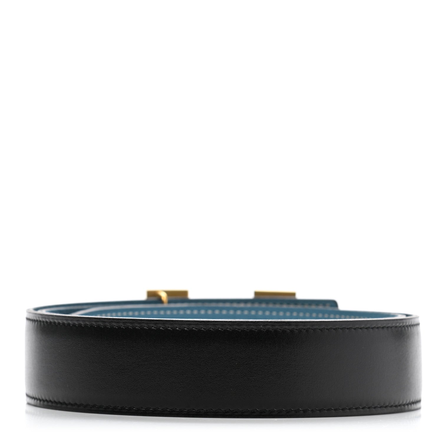 Hermes Box Togo 32mm H Belt 85 Black Blue Jean 2 of 7