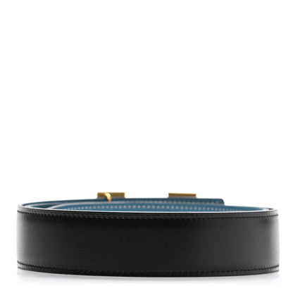 Hermes Box Togo 32mm H Belt 85 Black Blue Jean 2 of 7