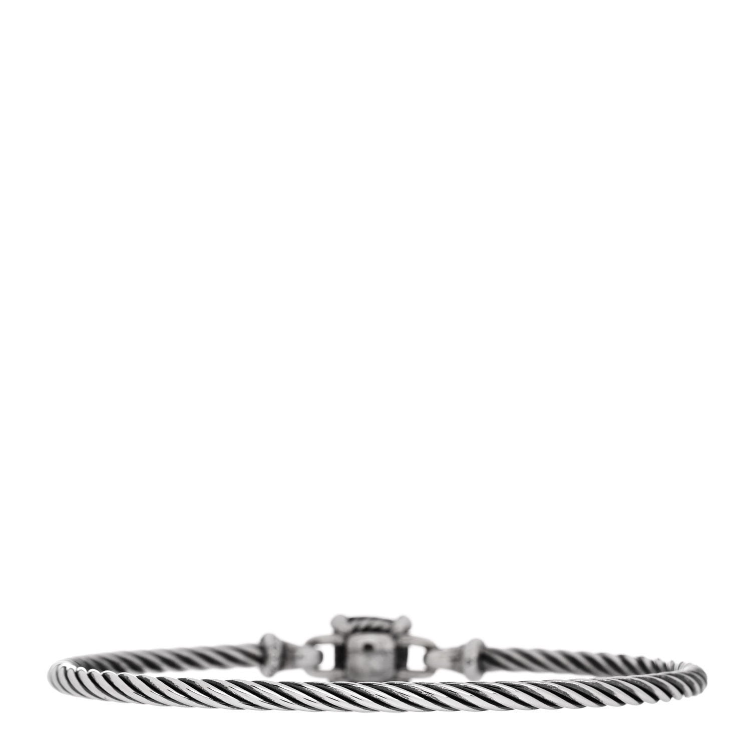 David Yurman Sterling Silver Diamond Black Onyx 8mm Chatelaine Bracelet 2 of 4