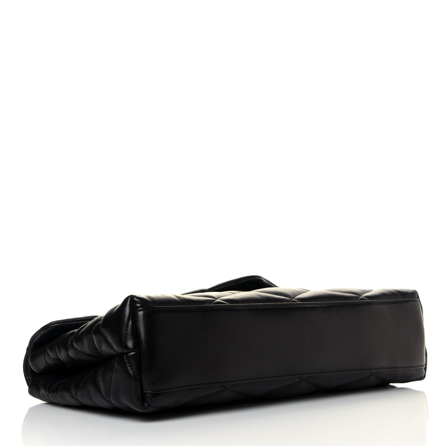 Lambskin Quilted Sade Puffer Envelope Clutch Black