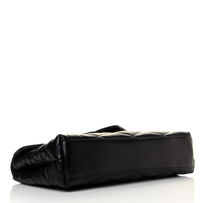 Saint Laurent Lambskin Quilted Sade Puffer Envelope Clutch Black 4 of 5