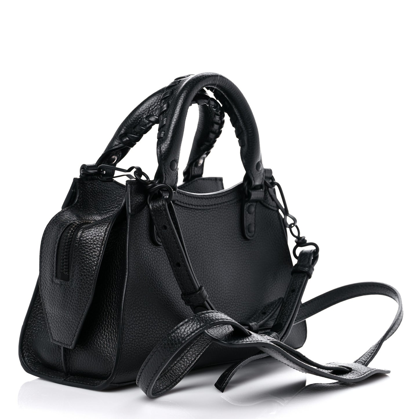 Grained Calfskin Neo Classic Black Hardware Mini City Black