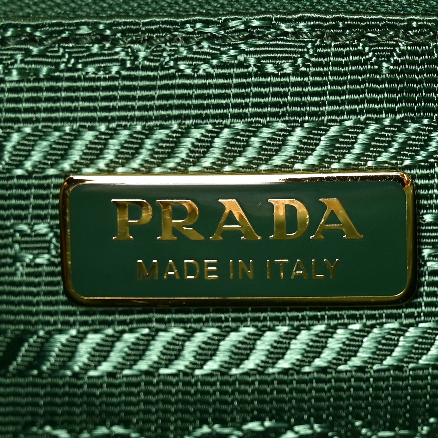 Prada Glossy Calfskin Triangle Medium Bonnie Shoulder Bag Salvia 6 of 9