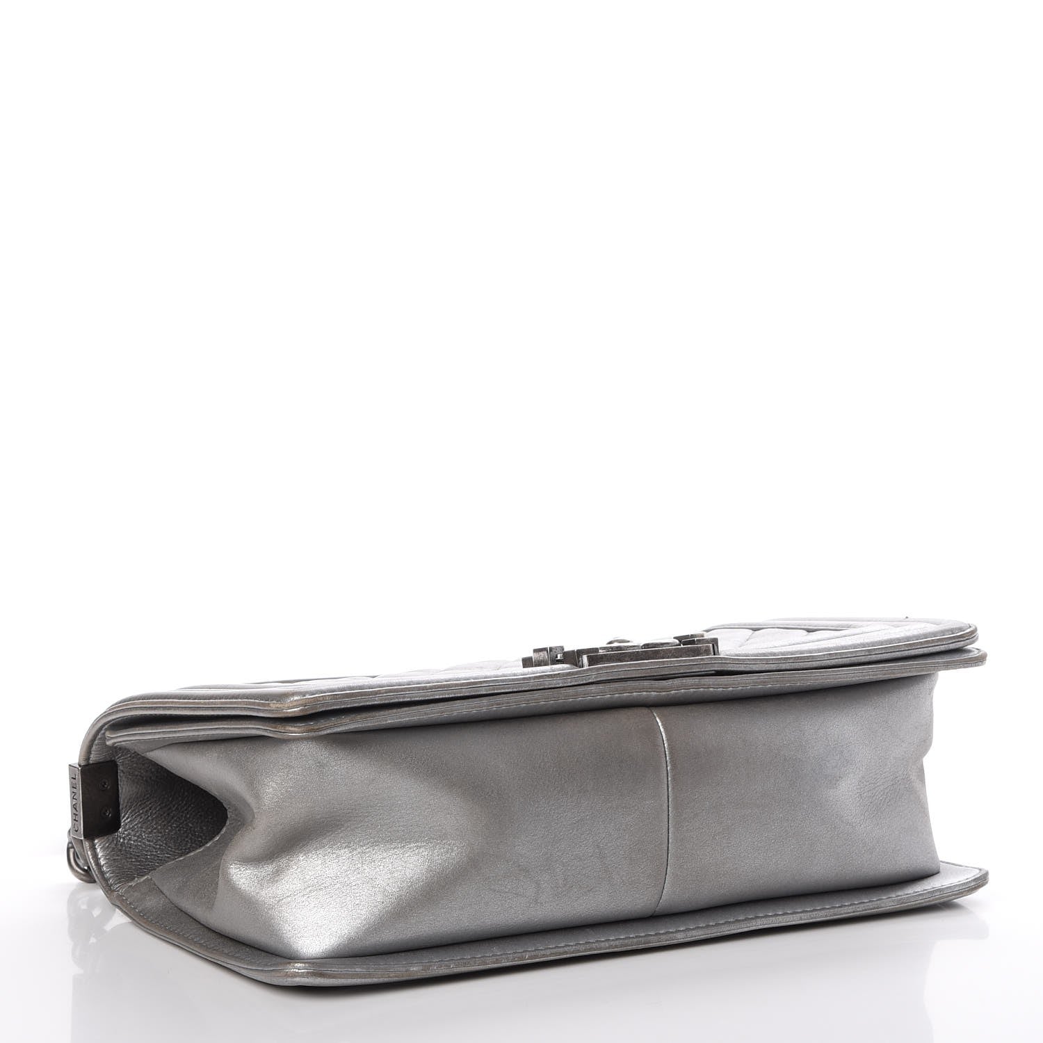 Chanel Metallic Calfskin Quilted Medium Boy Flap Silver 4 of 24