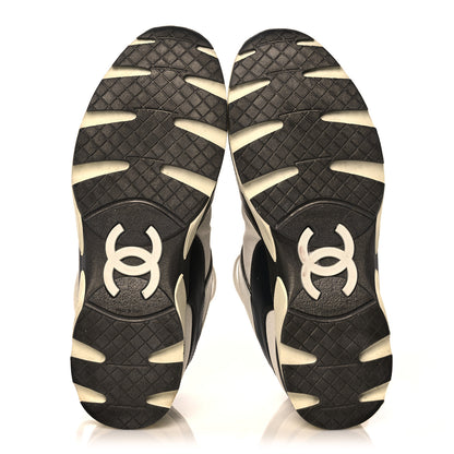 Chanel Suede Calfskin Canvas Goatskin CC Sneakers 39 Beige Brown 5 of 10
