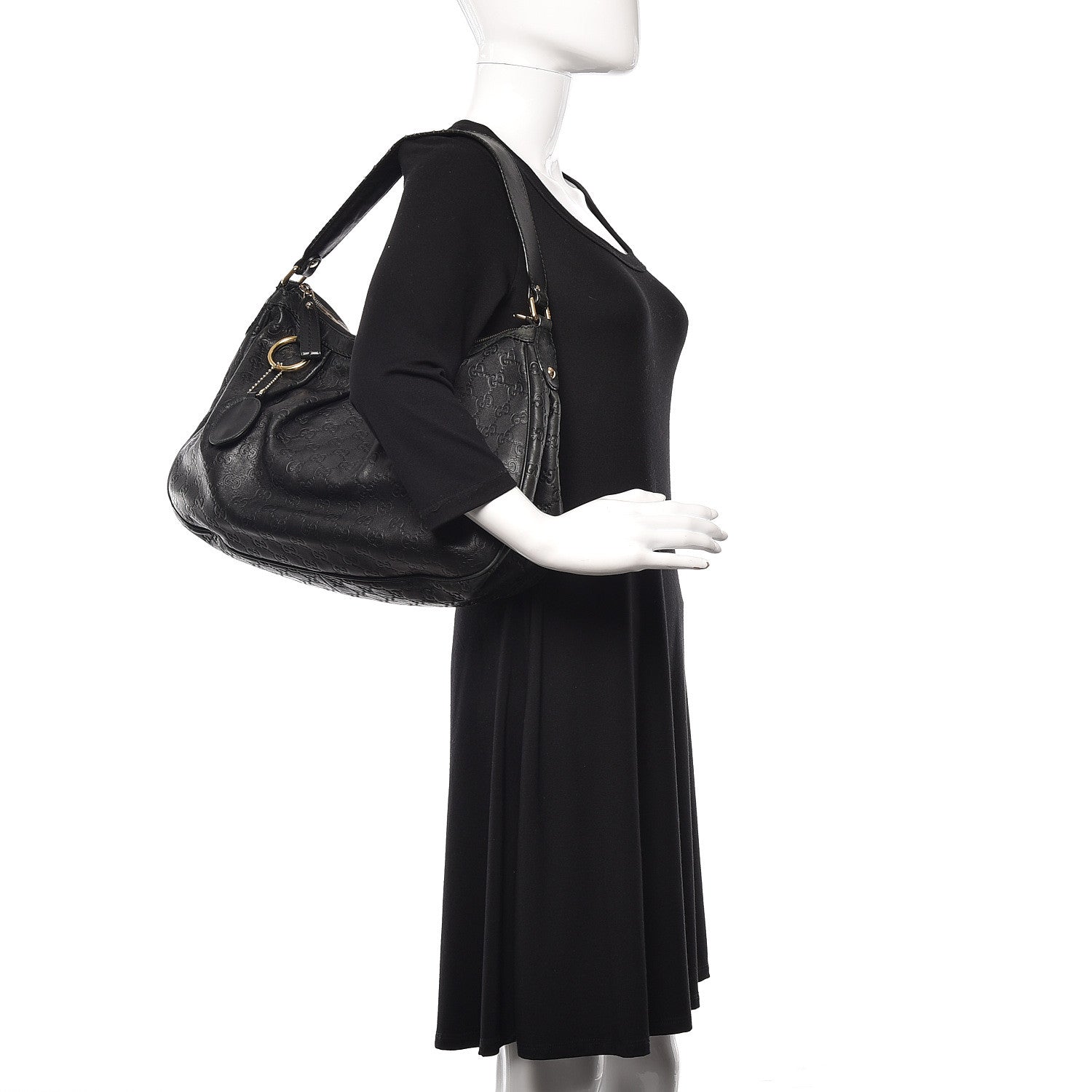 Gucci Guccissima Medium Sukey Hobo Black 2 of 12
