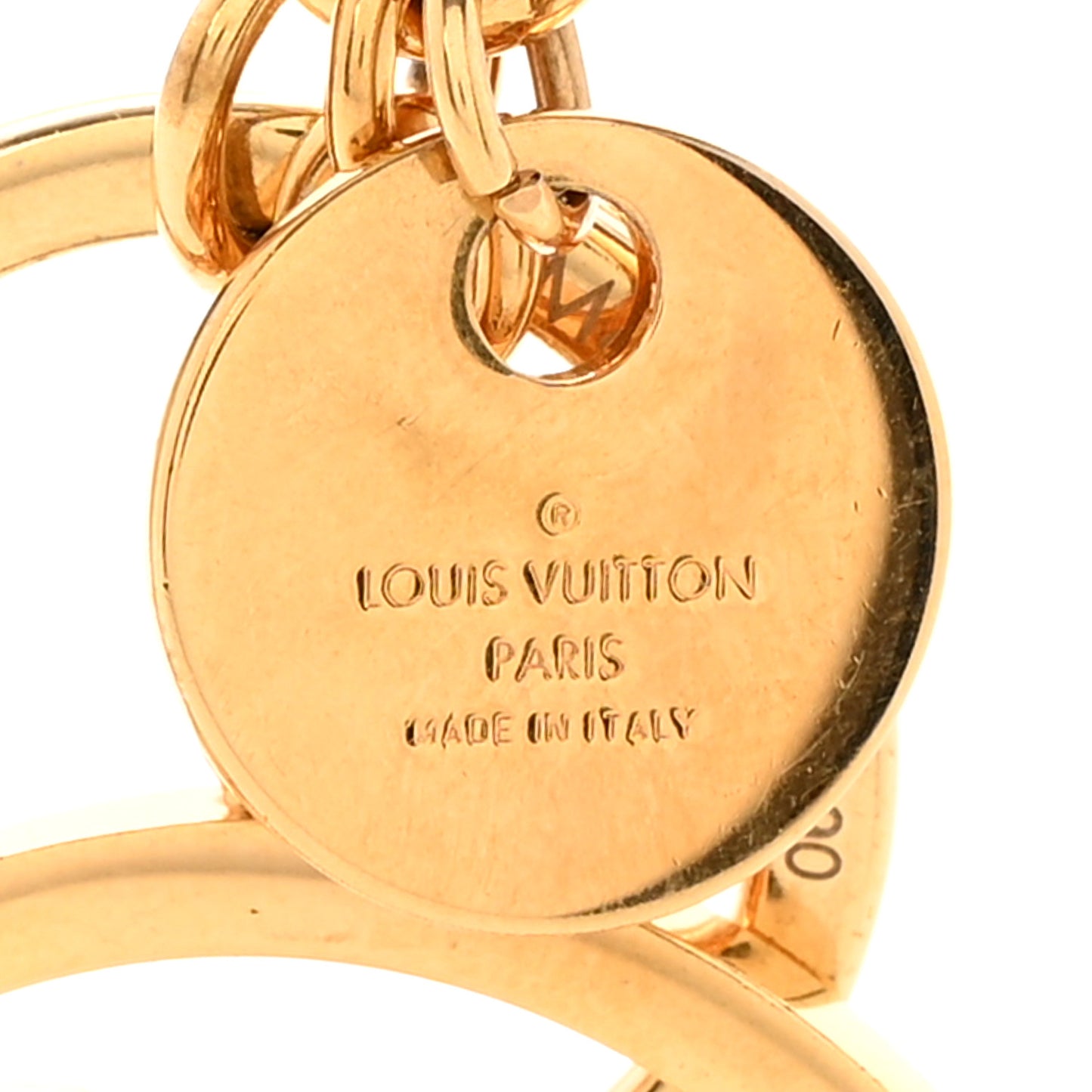 LV Circle Bag Charm Key Holder Gold