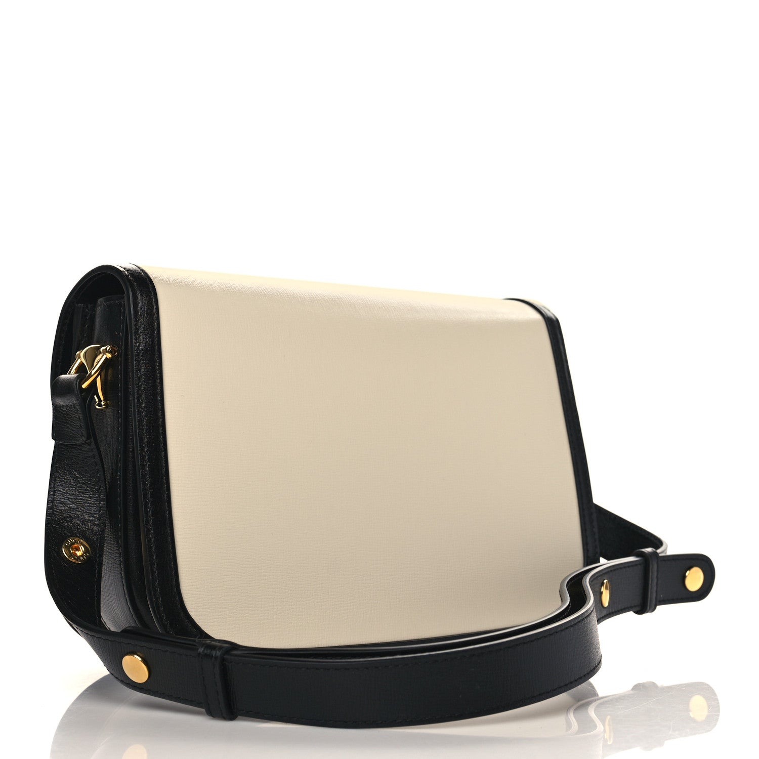 Gucci Azalea Calfskin Tri-Color Horsebit 1955 Shoulder Bag Mystic White Sun Oil Black 3 of 10