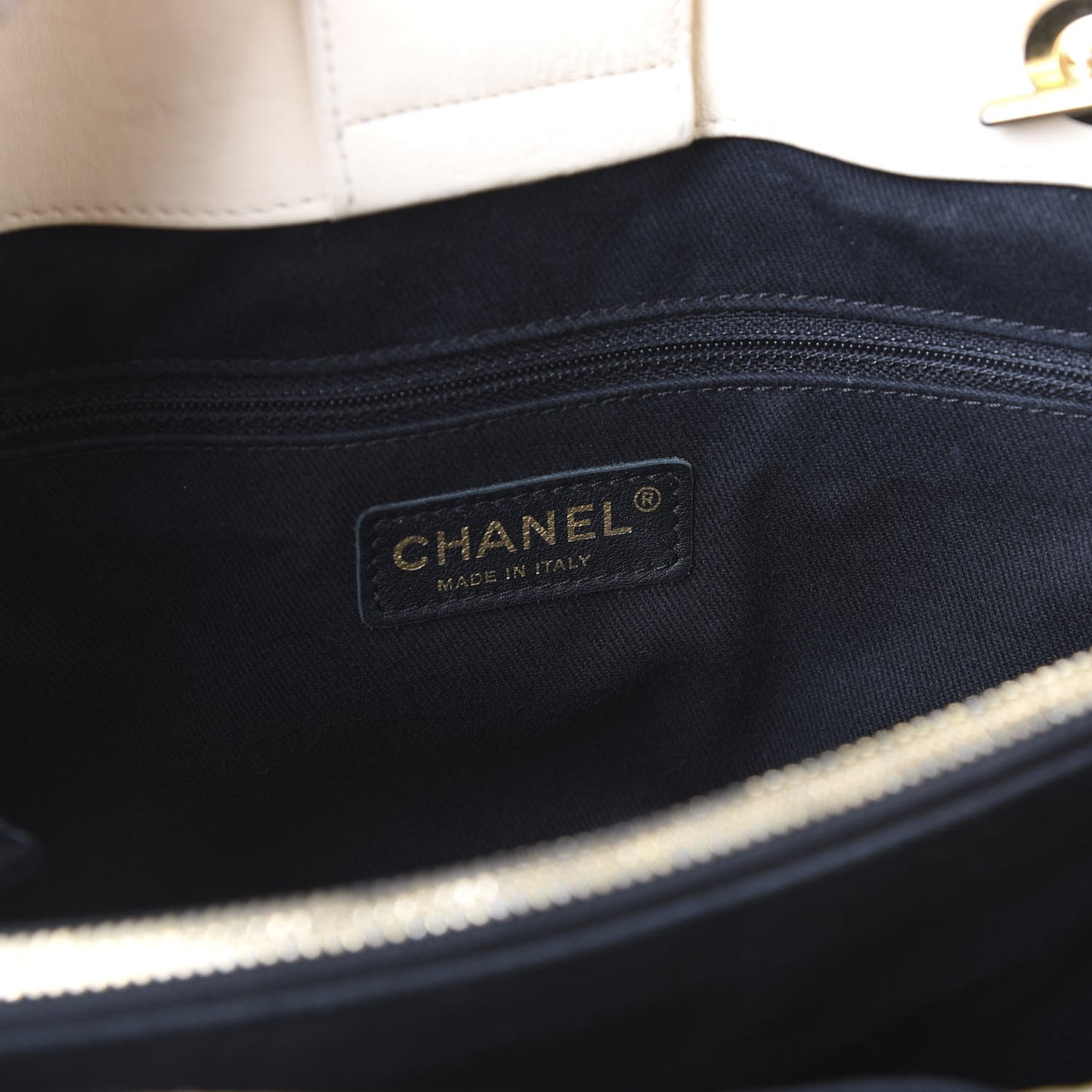 Wrinkled Lambskin Chevron Quilted Surpique Tote White