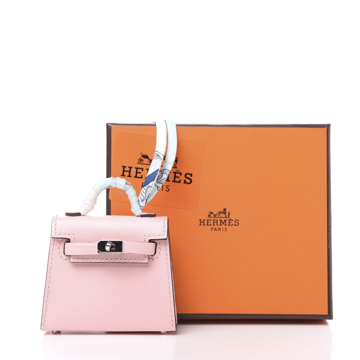 Tadelakt Mini Kelly Twilly Bag Charm Rose Sakura