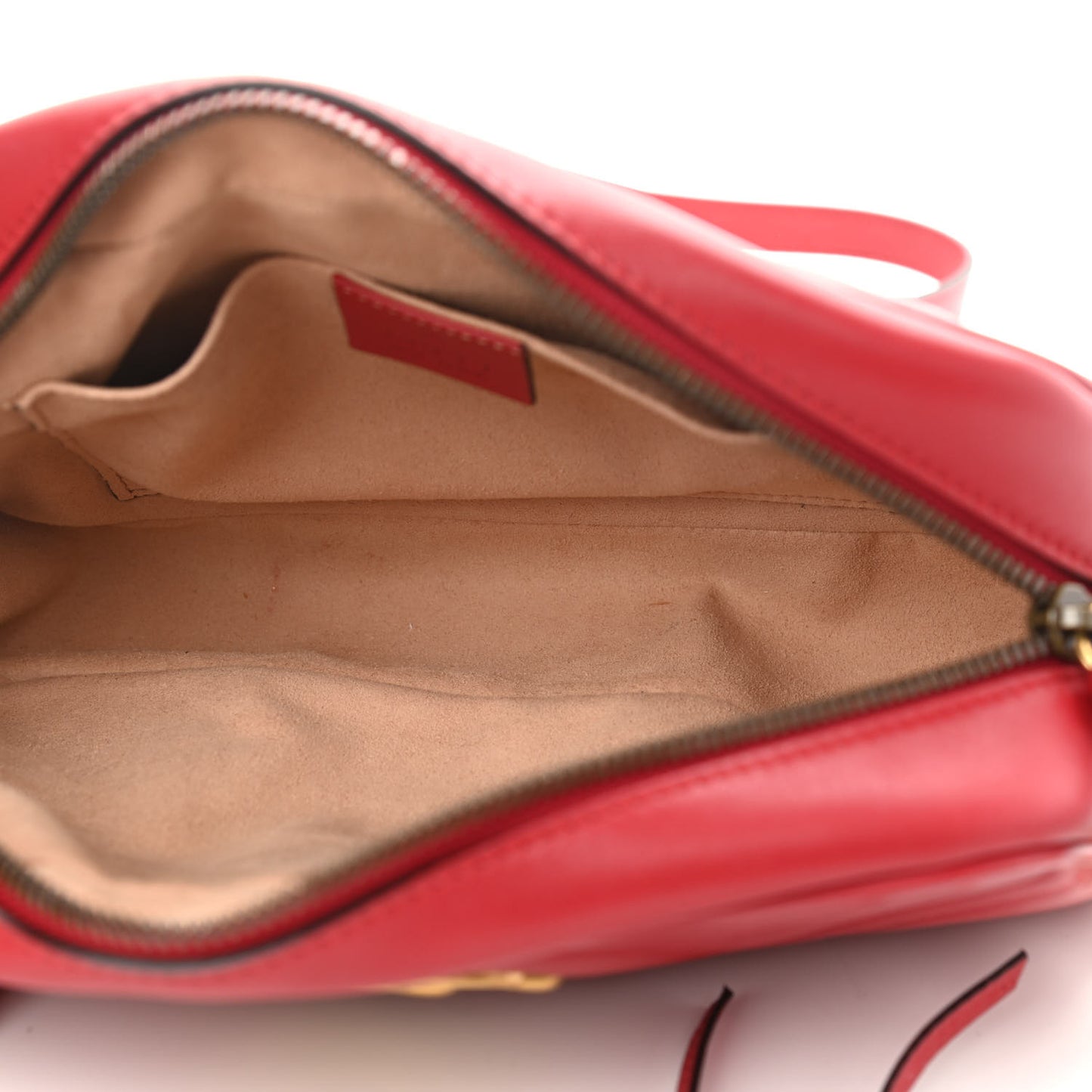 Calfskin Matelasse Small GG Marmont Chain Shoulder Bag Hibiscus Red