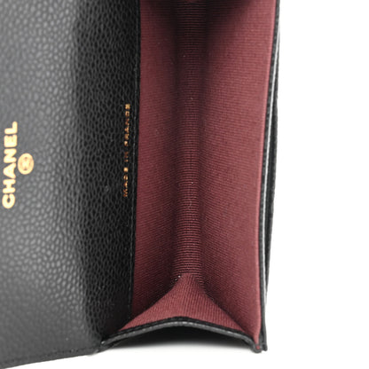 Chanel Caviar Quilted Flap Card Holder Wallet Black 5 of 9