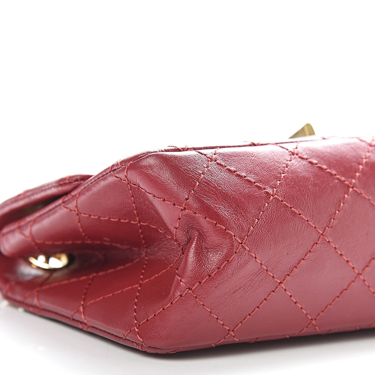 Aged Calfskin Quilted 2.55 Reissue Mini Flap Red