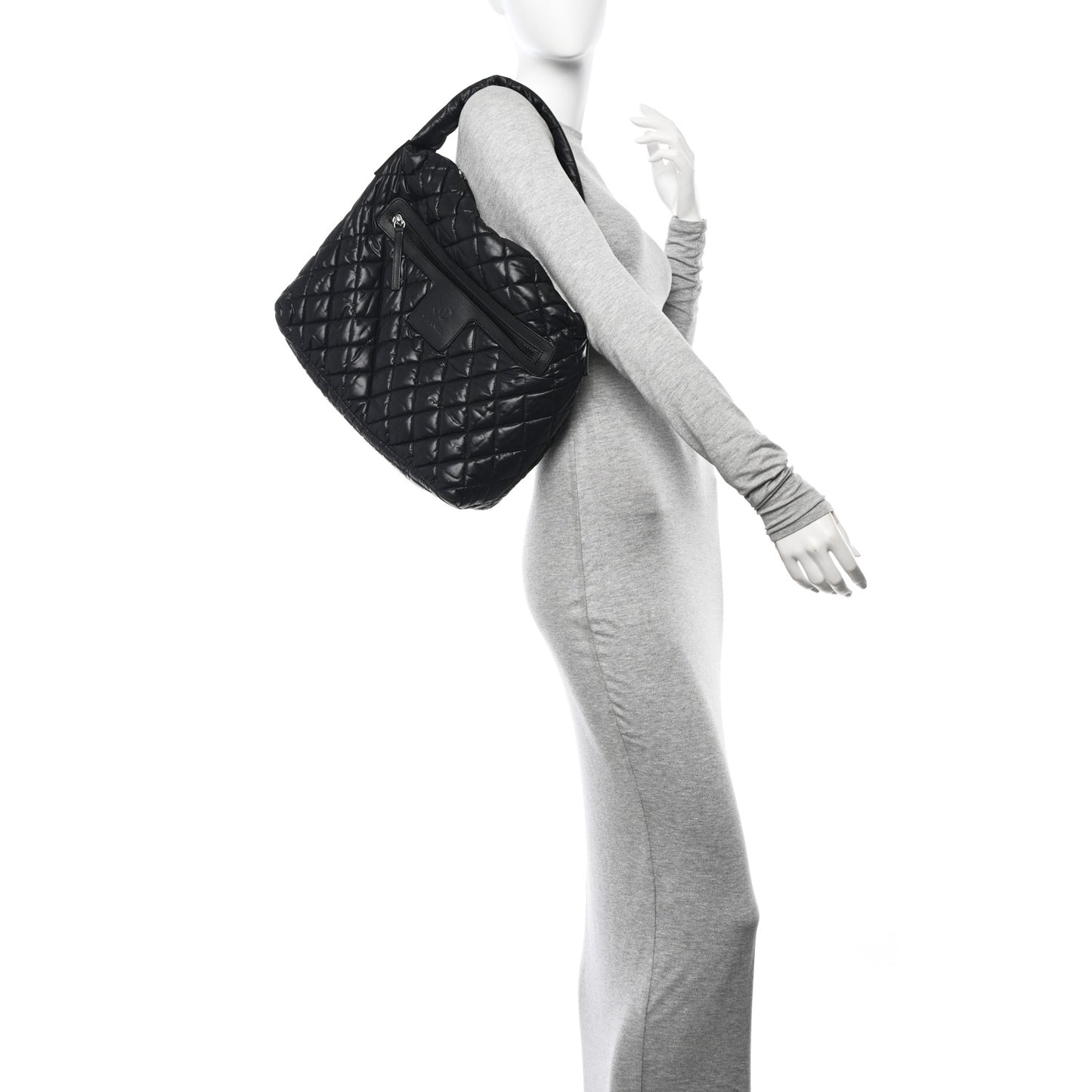 Nylon Quilted Coco Cocoon Hobo Black