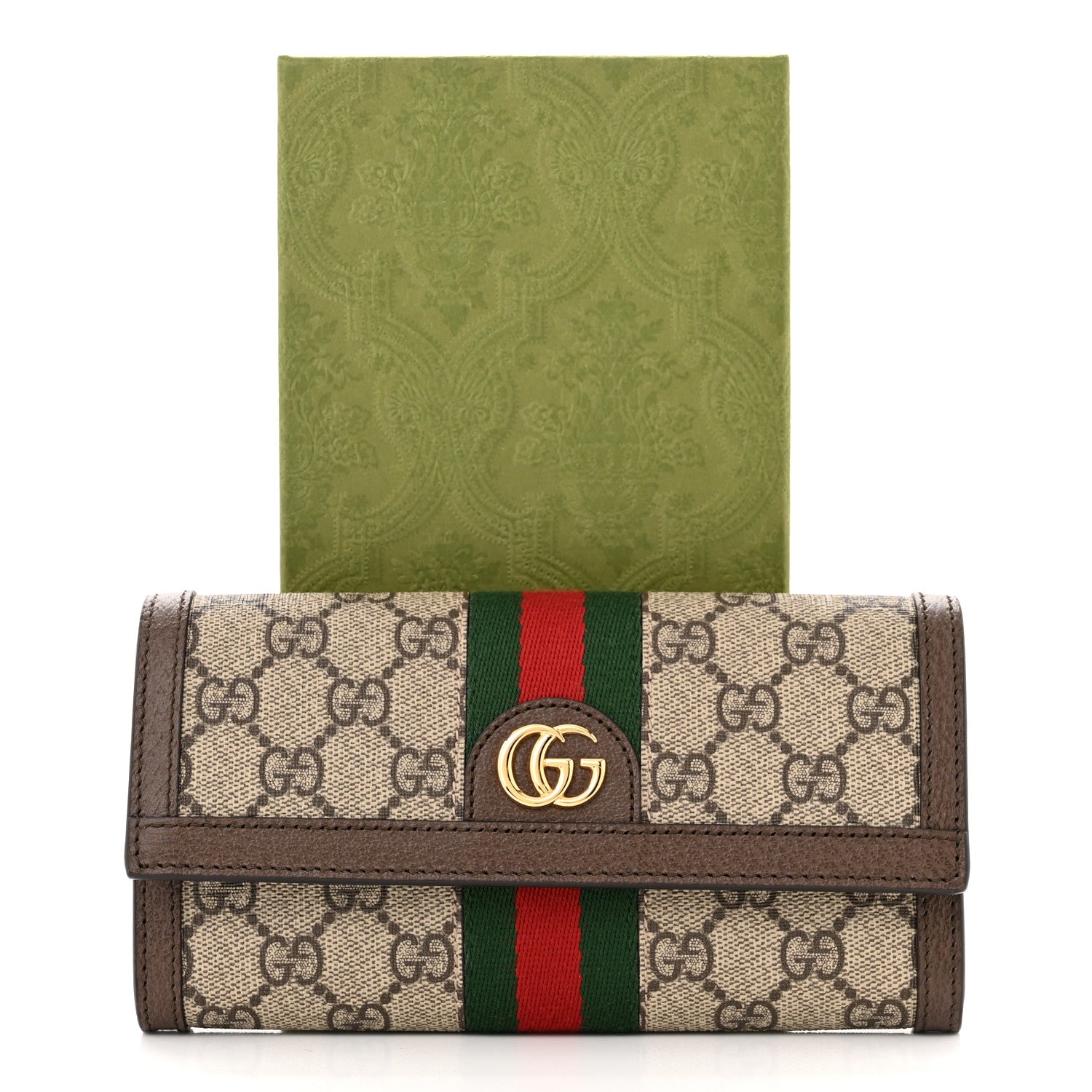 Gucci GG Supreme Monogram Web Ophidia Continental Wallet Brown 9 of 9