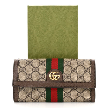 Gucci GG Supreme Monogram Web Ophidia Continental Wallet Brown 9 of 9