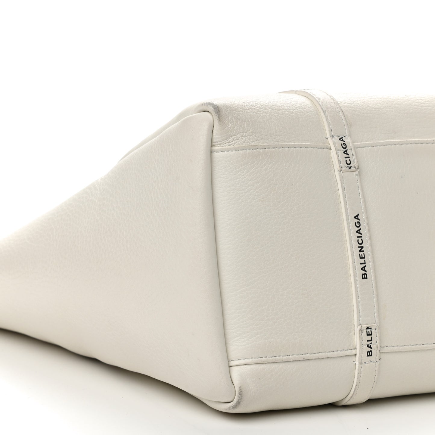 Calfskin Logo Strap Small Everyday Tote White Black