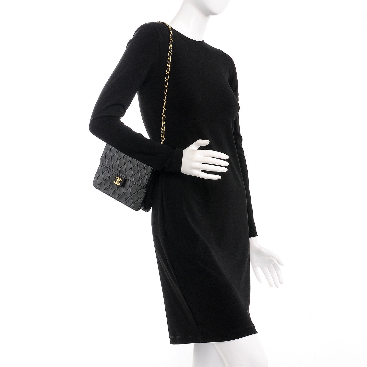 Chanel Lambskin Quilted Small Single Flap Black 2 of 8