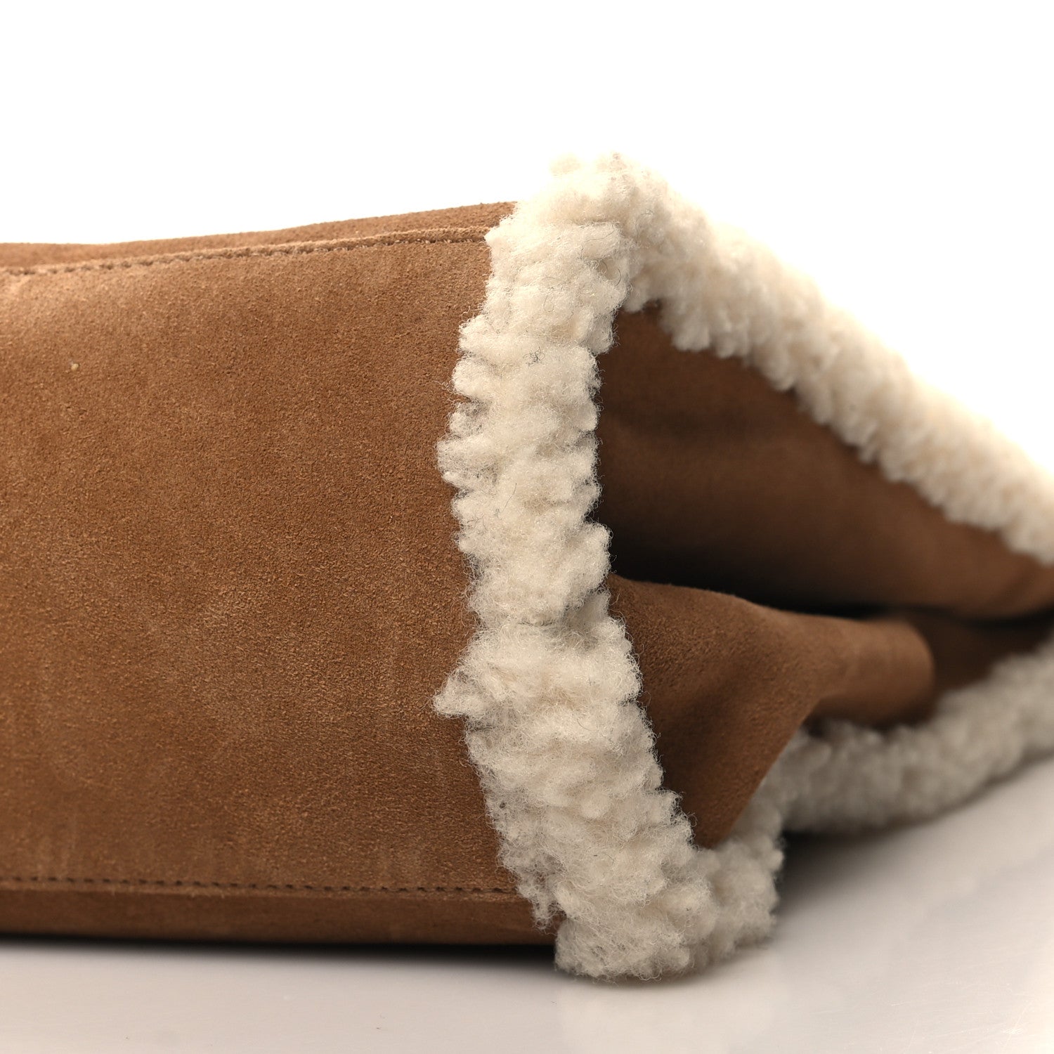 Telfar X UGG Suede Shearling Medium Shopping Bag Chestnut 9 of 12