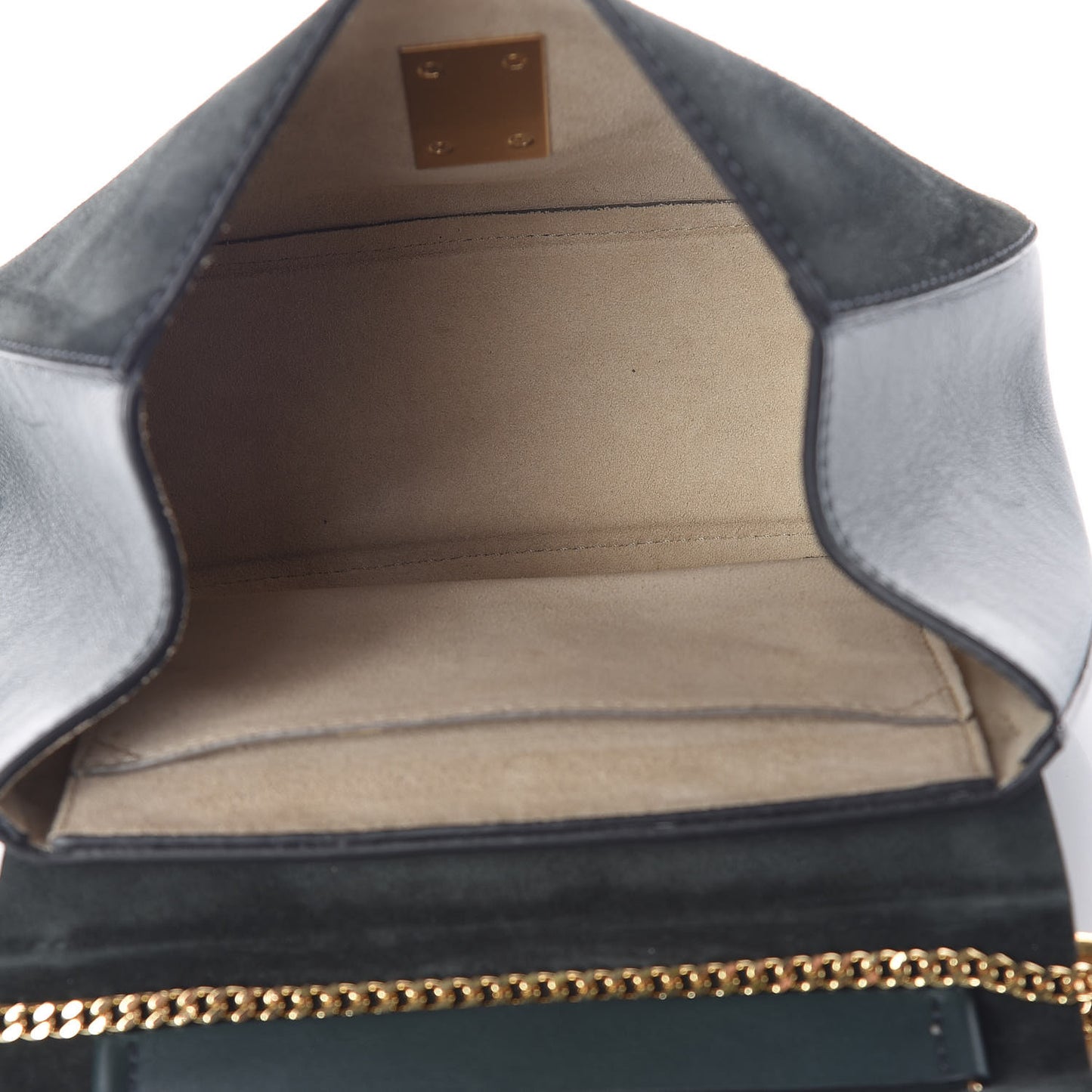 Suede Smooth Calfskin Drew Shoulder Bag Intense Green