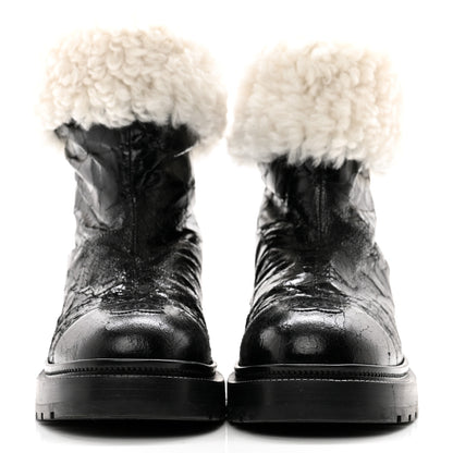 Chanel Lambskin Shearling Short Boots 39.5 Black 2 of 11