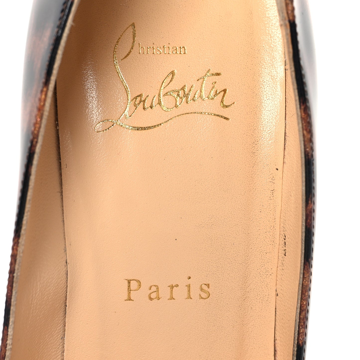 Patent Glitter Leopard Print Pigalle Follies 100 Pumps 37 Gold