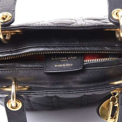 Christian Dior Lambskin Cannage Medium Lady Dior Black 7 of 8