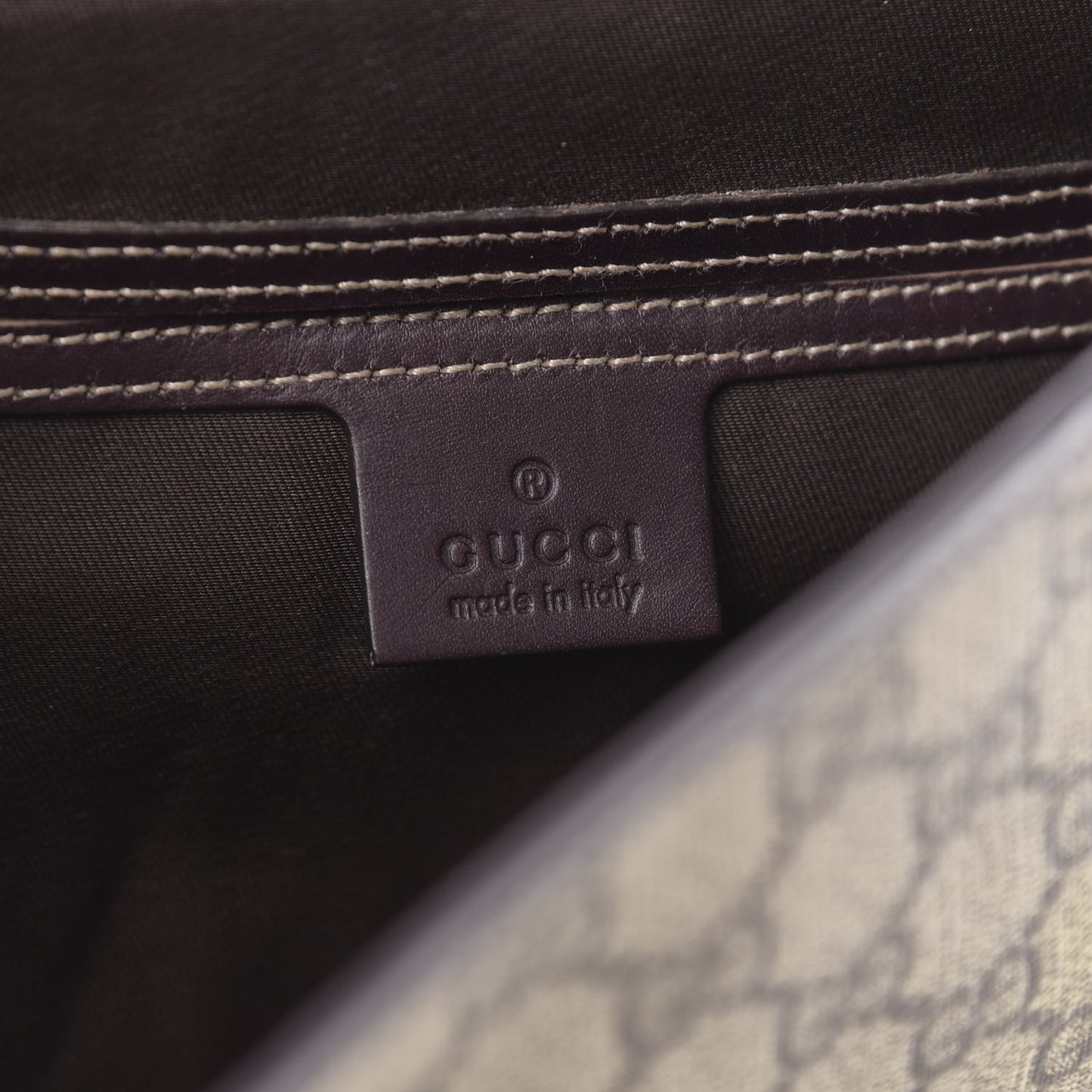 GG Plus Monogram Web Medium Flap Messenger Beige Dark Brown