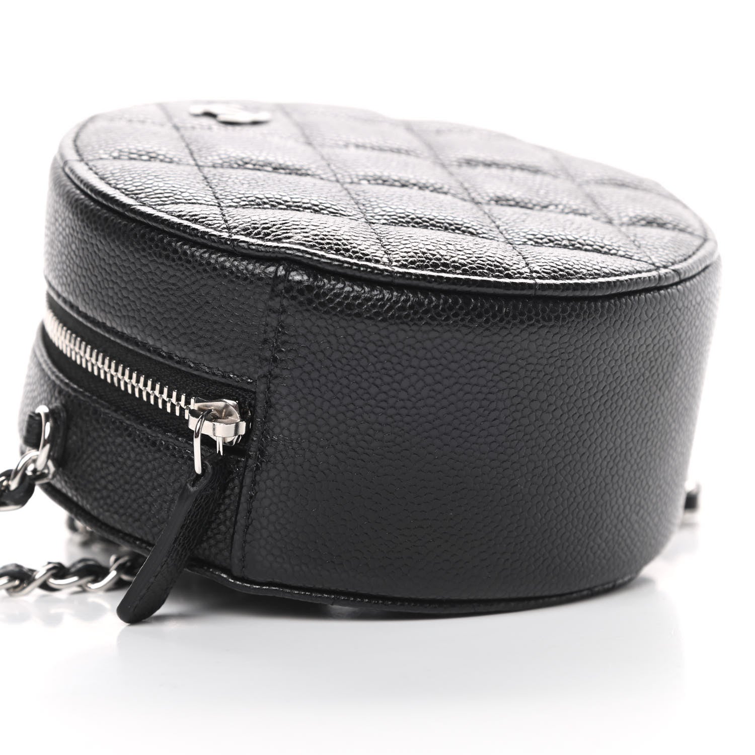 Chanel Caviar Quilted Round Clutch With Chain Black 9 of 11